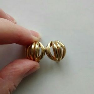 Gold Colored Love Knot Clip-on Earrings